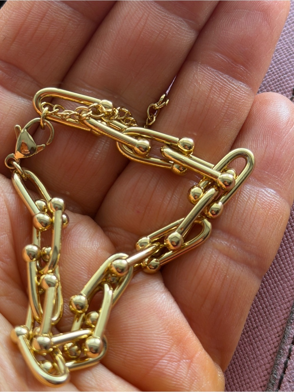 Gold Ball-Link Chain Bracelet for Women